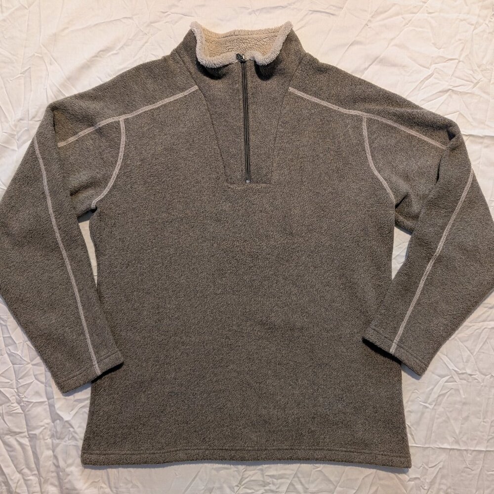 Kuhl Men's EUROPA Quarter Zip Alfpaca Fleece, Oatmeal, Medium